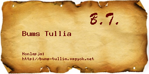 Bums Tullia névjegykártya